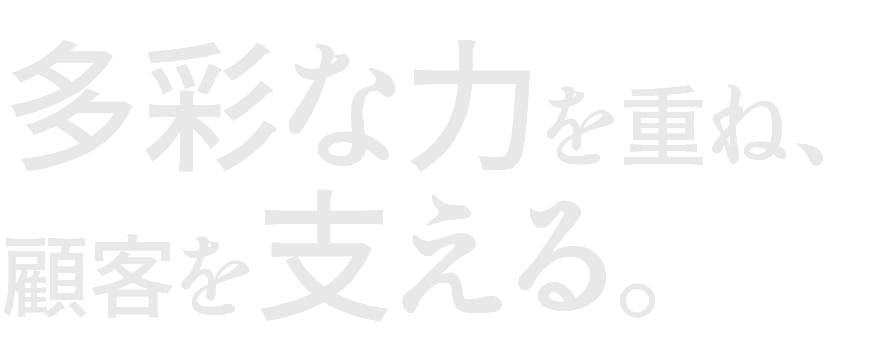 多彩な力を重ね、顧客を支える。