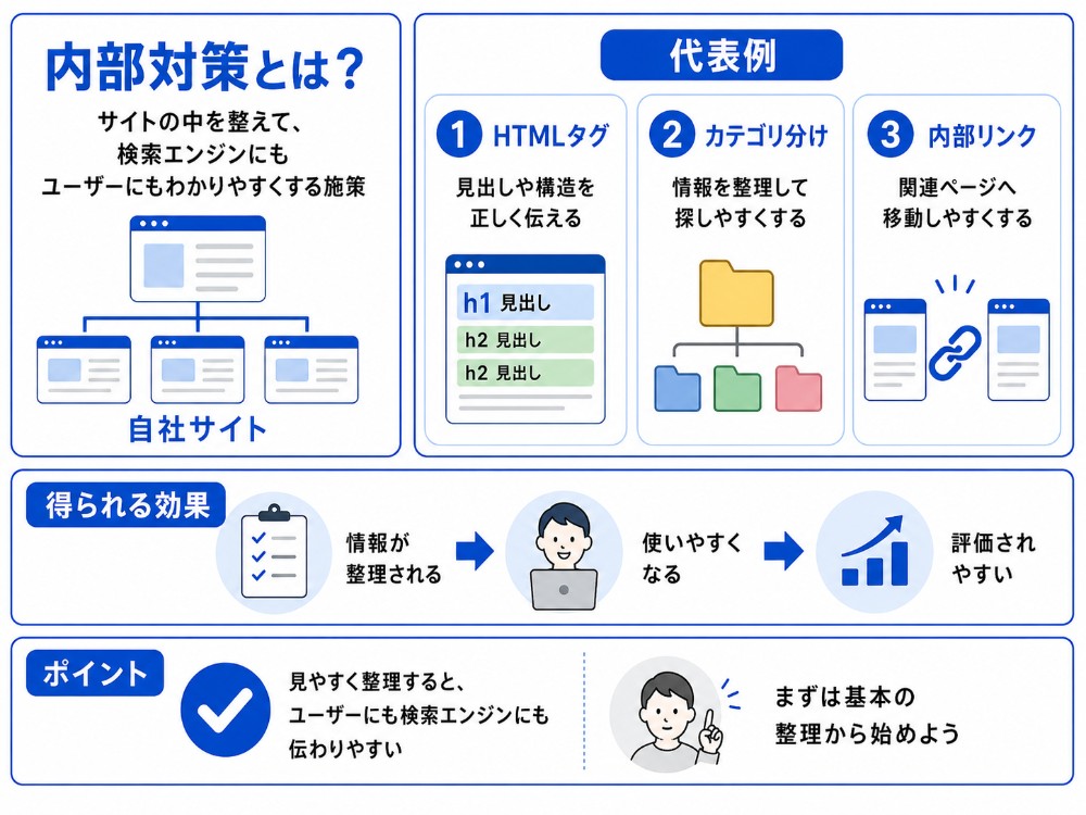 SEO内部対策とテクニカルSEOの施策図