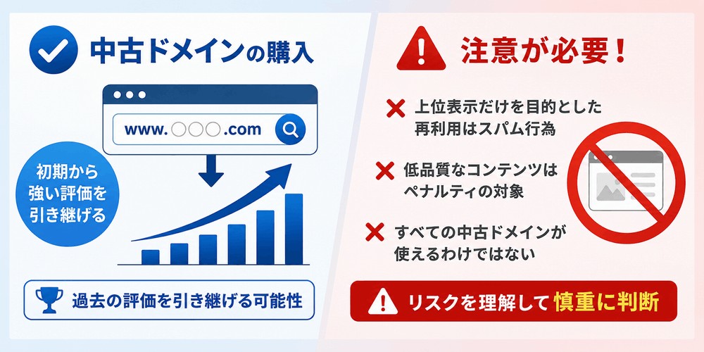 中古ドメイン購入のメリットと注意点