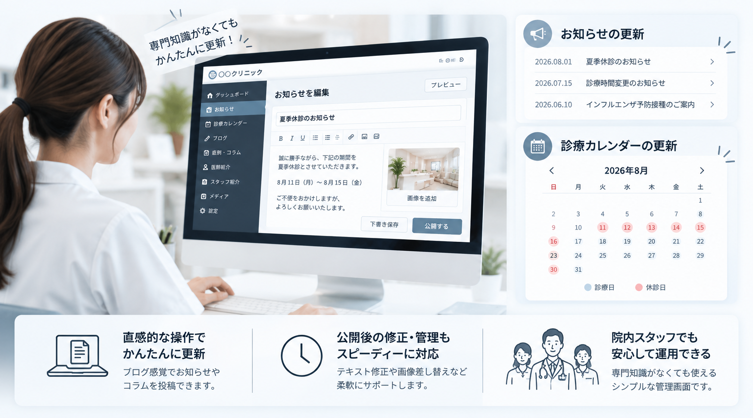 直感的な更新システム&運用性 直感的な更新システム&運用性