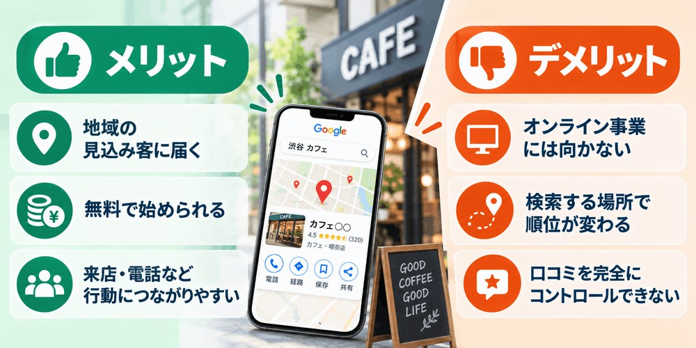 Googleビジネスプロフィールのメリットとデメリット