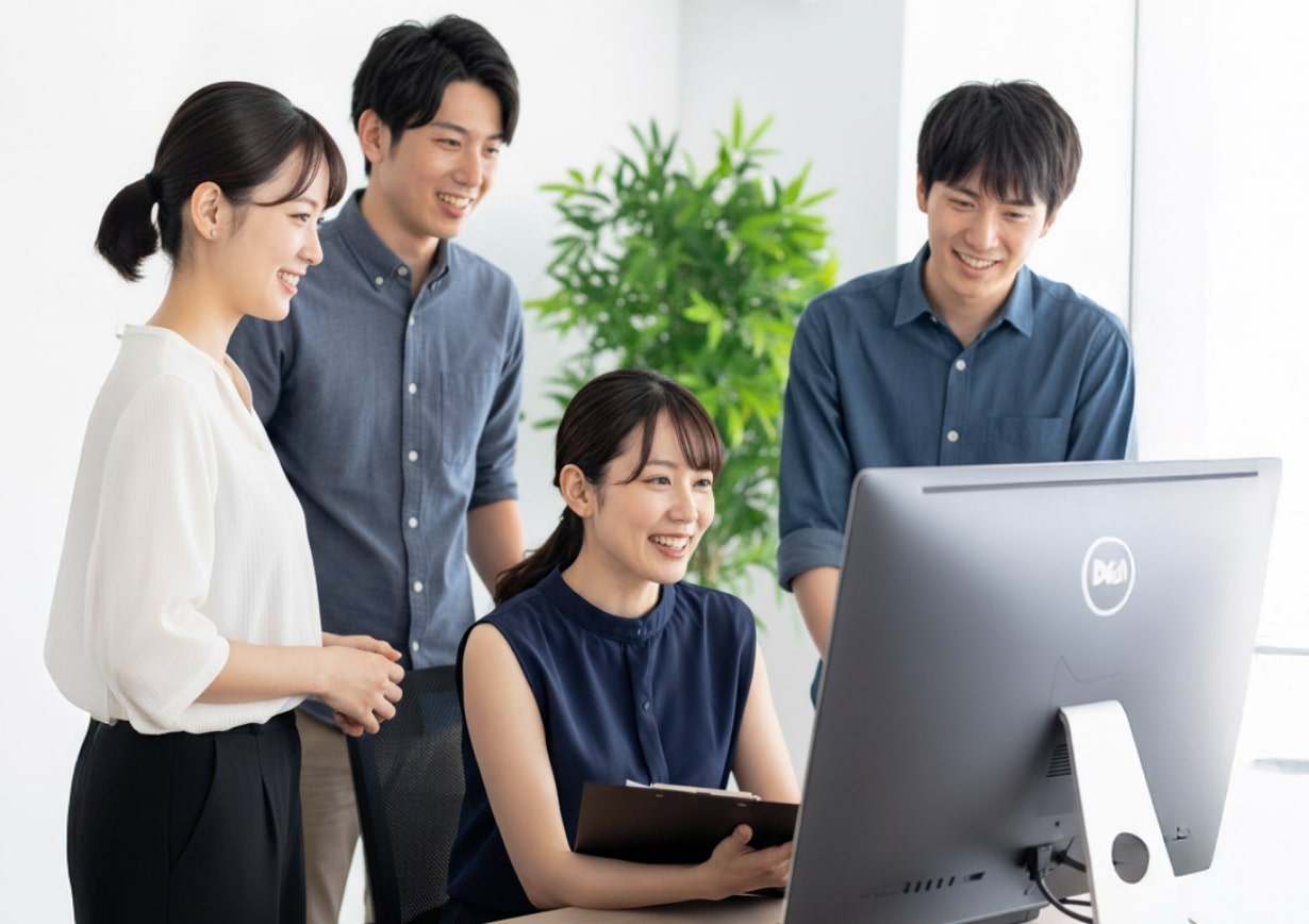 パソコンを見る様子