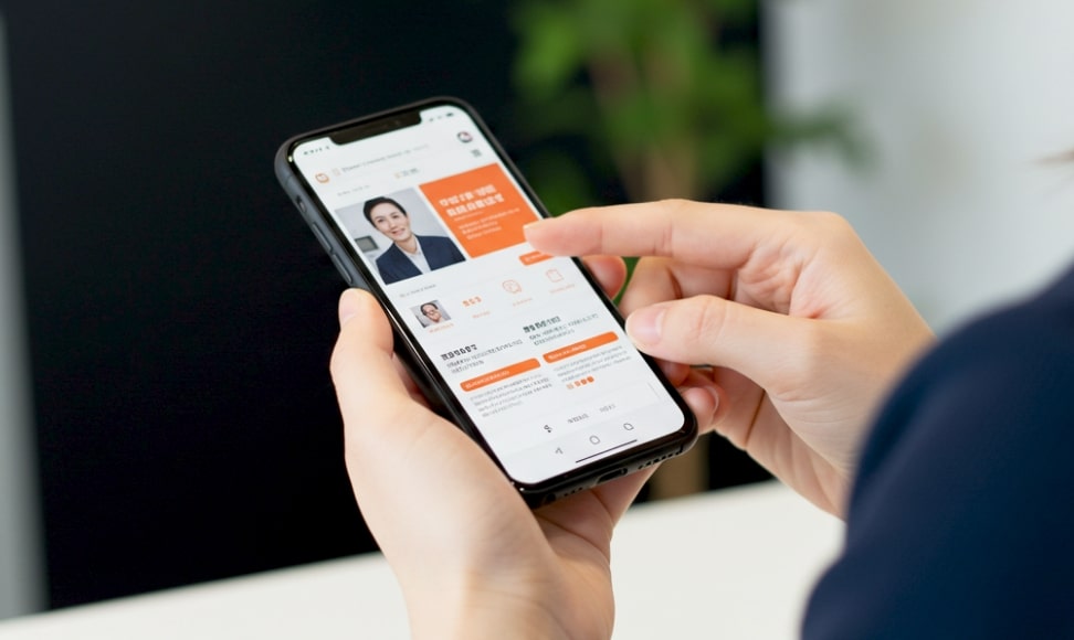 スマホを操作する様子